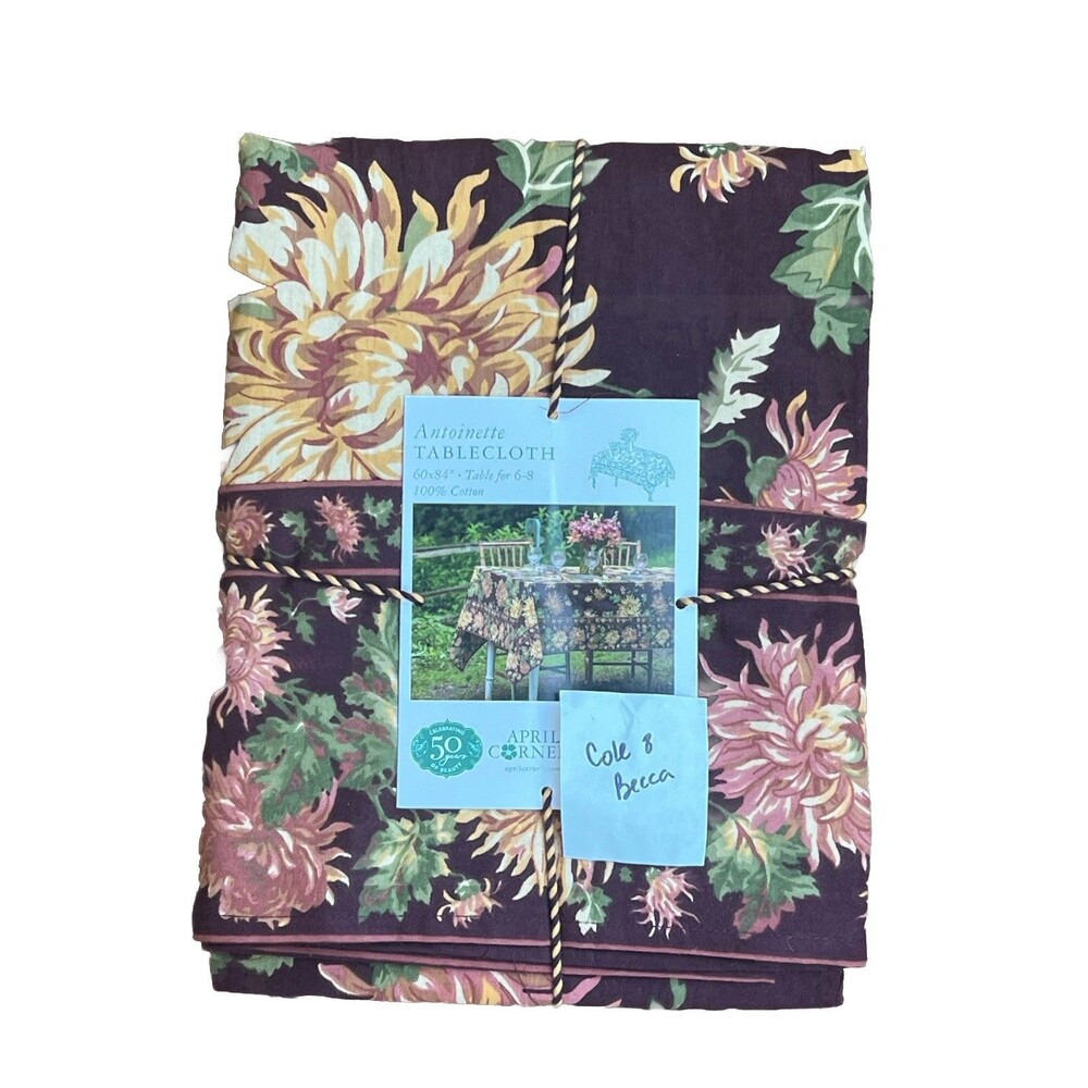 April Cornell Antoinette Tablecloth 60x84” Floral Thanksgiving Fall Autumn New